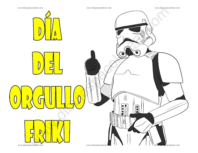 Día del Orgullo Friki dibujo a color y para colorear